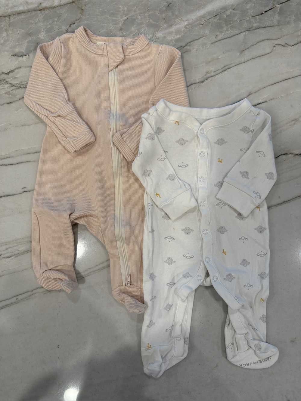 Janie & Jack/Boutique Neutral Footed Baby Sleepers